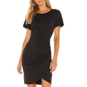Pam & Gela T-Shirt Dress with Wrap Skirt - Black - Size P/XS